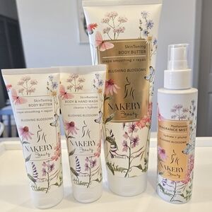 Nakery Beauty Blushing Blossoms Body Care Bundle – Body Butter, Wash & Mist NEW